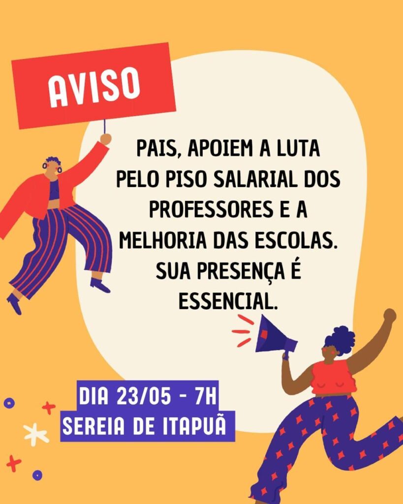 comunicado protesto professores